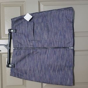 NWT Halogen tweed print Mini skirt with zipper front and pocket detail Size 14